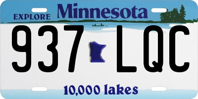 MN license plate 937LQC
