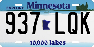 MN license plate 937LQK