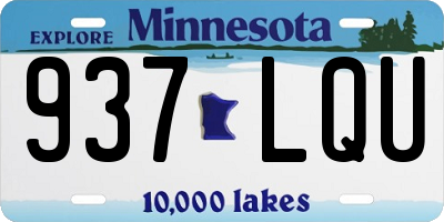 MN license plate 937LQU