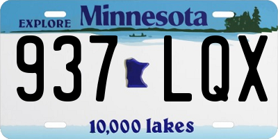MN license plate 937LQX