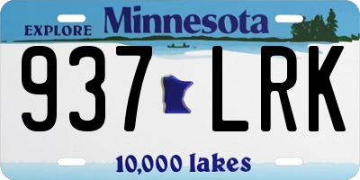 MN license plate 937LRK