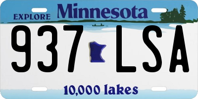MN license plate 937LSA