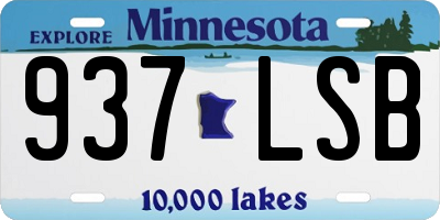 MN license plate 937LSB
