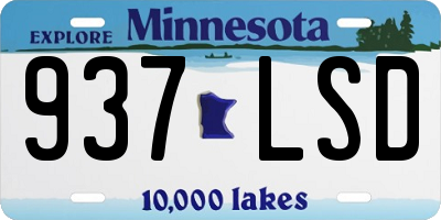 MN license plate 937LSD