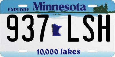 MN license plate 937LSH