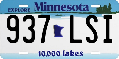 MN license plate 937LSI