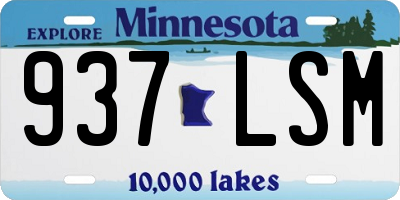 MN license plate 937LSM