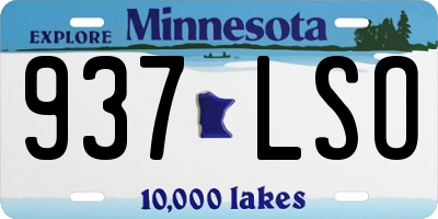 MN license plate 937LSO