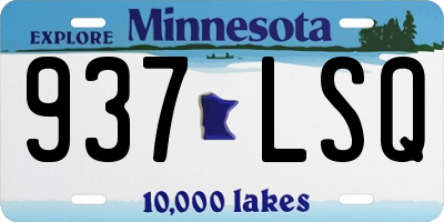 MN license plate 937LSQ