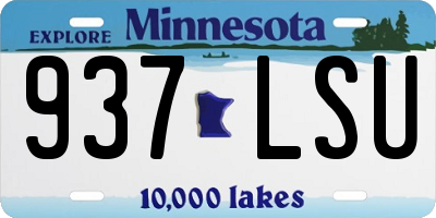 MN license plate 937LSU