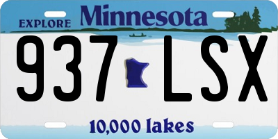 MN license plate 937LSX