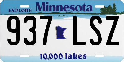 MN license plate 937LSZ
