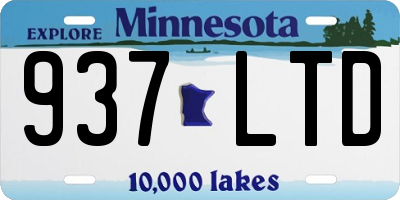 MN license plate 937LTD