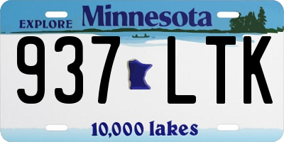 MN license plate 937LTK