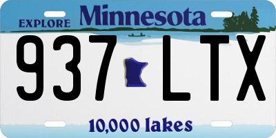 MN license plate 937LTX