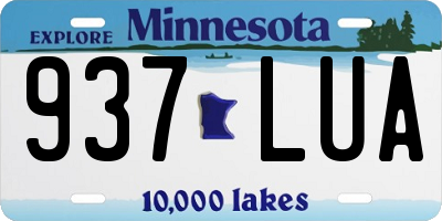 MN license plate 937LUA