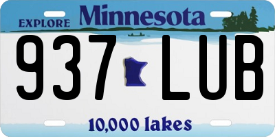 MN license plate 937LUB