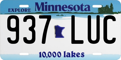 MN license plate 937LUC