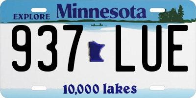 MN license plate 937LUE