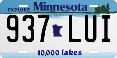 MN license plate 937LUI