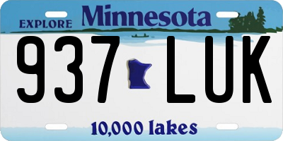 MN license plate 937LUK
