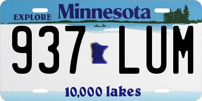 MN license plate 937LUM