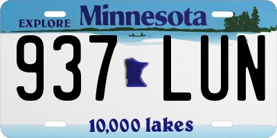 MN license plate 937LUN