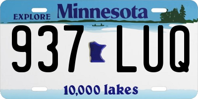 MN license plate 937LUQ
