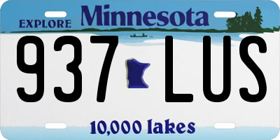 MN license plate 937LUS
