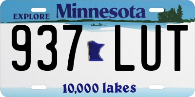 MN license plate 937LUT