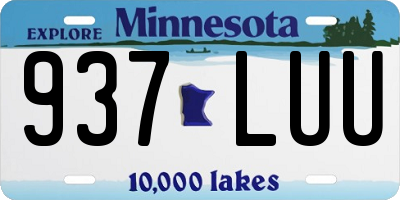 MN license plate 937LUU