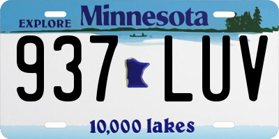 MN license plate 937LUV