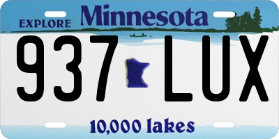 MN license plate 937LUX
