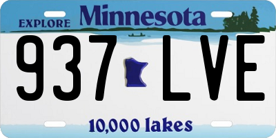 MN license plate 937LVE