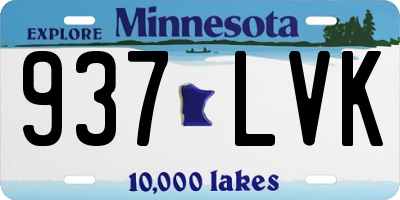 MN license plate 937LVK