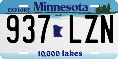 MN license plate 937LZN