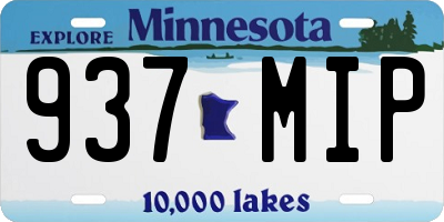 MN license plate 937MIP