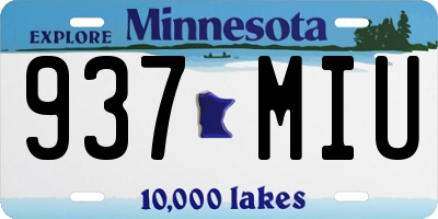 MN license plate 937MIU