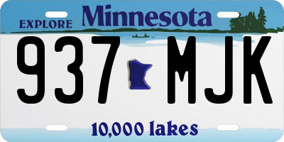 MN license plate 937MJK