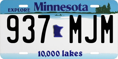 MN license plate 937MJM