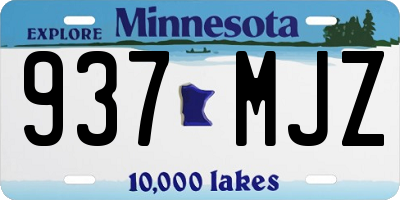 MN license plate 937MJZ