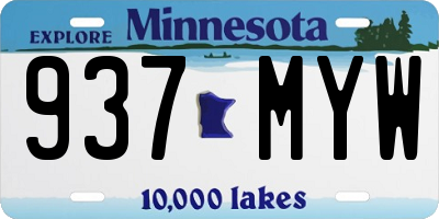 MN license plate 937MYW
