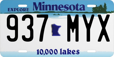 MN license plate 937MYX