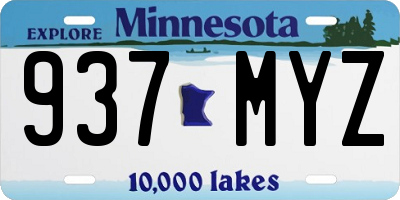 MN license plate 937MYZ