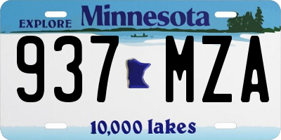 MN license plate 937MZA