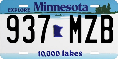 MN license plate 937MZB