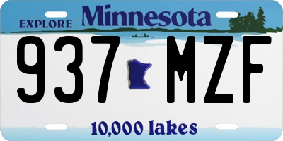 MN license plate 937MZF