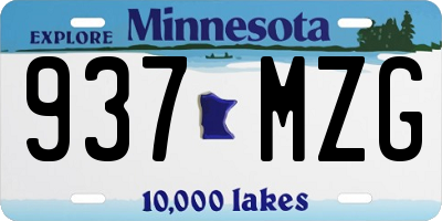 MN license plate 937MZG