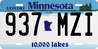 MN license plate 937MZI
