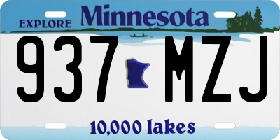 MN license plate 937MZJ